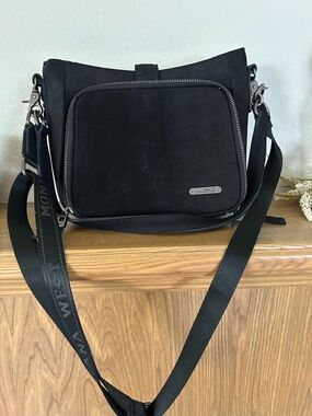 Montana West Black Crossbody /satchel  suede Bag .